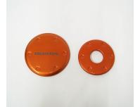 Image of Accessory crankcase cover garnish set in Orange metallic, Colour code YR-254M