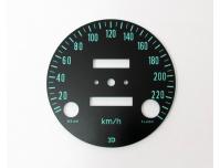 Image of Speedometer face in Kilometres per hour