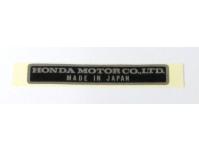 Image of Honda name plate