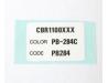 Colour code label for Candy Phoenix Blue models